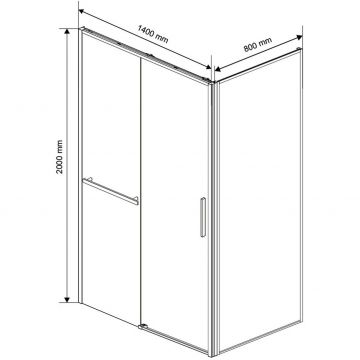 Душевой уголок Vincea (Винчея) Slim Soft 1400х800 мм (габариты площадки) стекло прозрачное VSR-1SS8014CL