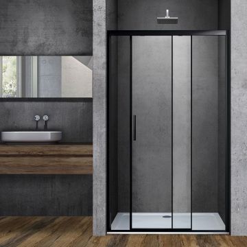 Душевая дверь Vincea (Винчея) Soft VDS-3SO110CLB 110х195 черный, стекло прозрачное