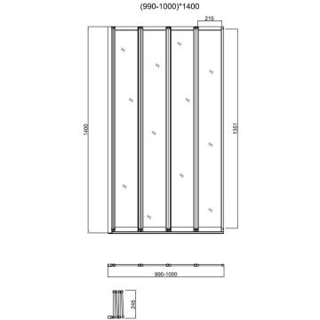 Душевая шторка на ванну Vincea (Винчея) VSB-31100CL, 1000х1400, хром, стекло прозрачное