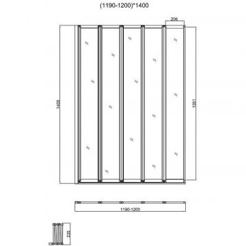 Душевая шторка на ванну Vincea VSB-32120CL, 1200х1400, хром, стекло прозрачное