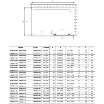 Душевой уголок Vincea Soft VSR-3SO9011CLB 900х1100 мм (габариты площадки) черный, стекло прозрачное