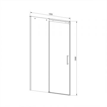 Душевая дверь Vincea (Винчея) Dice VDS-4D120CLB, 1200, черный, стекло прозрачное