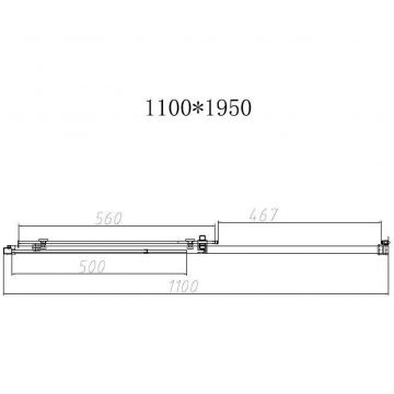 Душевая дверь Vincea Slim-N VDS-4SN110CLB, 1100, черный, стекло прозрачное