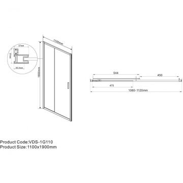 Дверь для душевого уголка Vincea Garda VHC-1G110CH, хром, стекло шиншилла