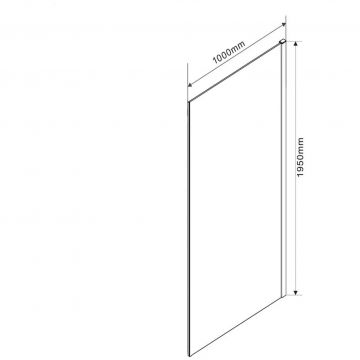 Боковая панель Vincea (Винчея) Como VSG-1C100CLB, черный, стекло прозрачное