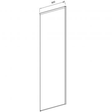 Боковая панель Vincea (Винчея) Slim-N VSG-4SN800CL, хром, стекло прозрачное