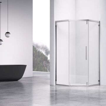 Душевой уголок Vincea (Винчея) Show VSP1-4SH100CL, 1000х1000 мм (габариты площадки) хром, стекло прозрачное