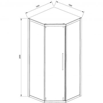 Душевой уголок Vincea (Винчея) Show VSP1-4SH100CL, 1000х1000 мм (габариты площадки) хром, стекло прозрачное