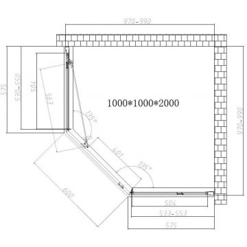 Душевой уголок Vincea (Винчея) Show VSP1-4SH100CL, 1000х1000 мм (габариты площадки) хром, стекло прозрачное