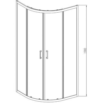 Душевой уголок Vincea (Винчея) Alpha VSQ-3AL900CLB, 900х900 мм (габариты площадки) черный, стекло прозрачное