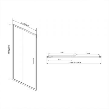 Душевая дверь Vincea Garda VDS-1G120CH, 1200, хром, стекло шиншилла