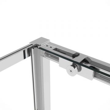 Душевой уголок Vincea (Винчея) Slim Soft VSR-1SS1010CL, 1000х1000 мм (габариты площадки) хром, стекло прозрачное