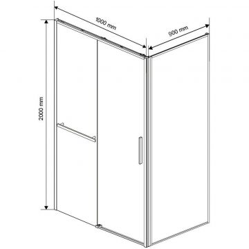 Душевой уголок Vincea Slim Soft VSR-1SS9010CLB, 1000х900 мм (габариты площадки) черный, стекло прозрачное