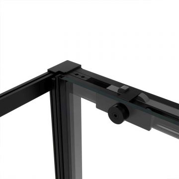 Душевой уголок Vincea Slim Soft VSR-1SS9010CLB, 1000х900 мм (габариты площадки) черный, стекло прозрачное