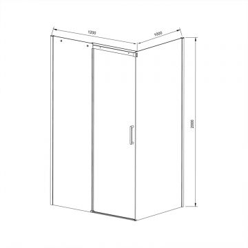 Душевой уголок Vincea (Винчея) Dice VSR-4D1012CL, 1200х1000 мм (габариты площадки) хром, стекло прозрачное