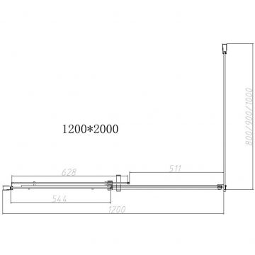 Душевой уголок Vincea (Винчея) Dice VSR-4D1012CL, 1200х1000 мм (габариты площадки) хром, стекло прозрачное