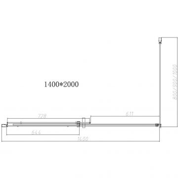 Душевой уголок Vincea (Винчея) Dice VSR-4D1014CL, 1400х1000 мм (габариты площадки) хром, стекло прозрачное