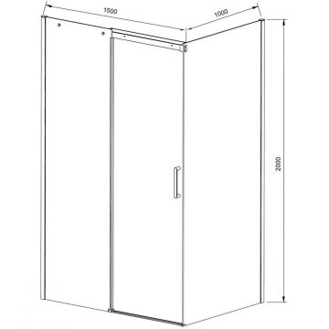 Душевой уголок Vincea Dice VSR-4D1015CL, 1500х1000 мм (габариты площадки) хром, стекло прозрачное