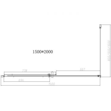 Душевой уголок Vincea (Винчея) Dice VSR-4D1015CLB, 1500х1000 мм (габариты площадки) черный, стекло прозрачное