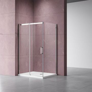Душевой уголок Vincea Dice VSR-4D8015CL, 1500х800 мм (габариты площадки) хром, стекло прозрачное