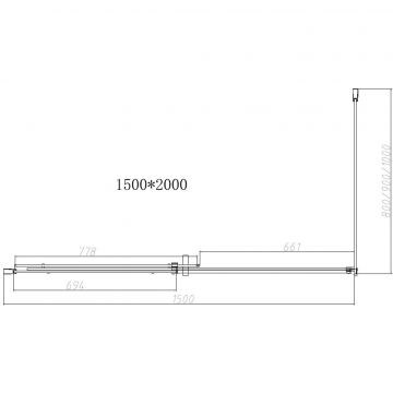 Душевой уголок Vincea Dice VSR-4D8015CLB, 1500х800 мм (габариты площадки) черный, стекло прозрачное