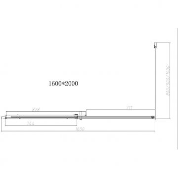 Душевой уголок Vincea Dice VSR-4D8016CLB, 1600х800 мм (габариты площадки) черный, стекло прозрачное