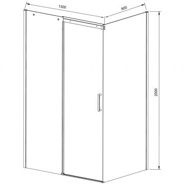 Душевой уголок Vincea (Винчея) Dice VSR-4D9013CL, 1300х900 мм (габариты площадки) хром, стекло прозрачное