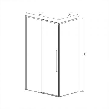 Душевой уголок Vincea Slim-N VSR-4SN8010CL, 1000х800 мм (габариты площадки) хром, стекло прозрачное