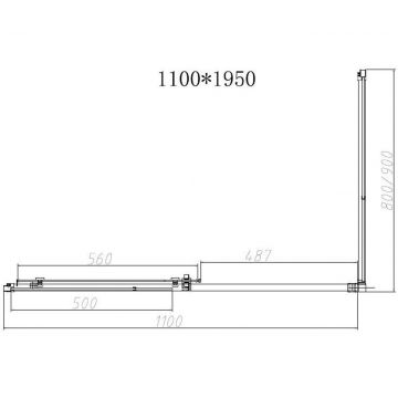 Душевой уголок Vincea (Винчея) Slim-N VSR-4SN8011CL, 1100х800 мм (габариты площадки) хром, стекло прозрачное