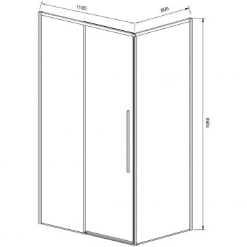 Душевой уголок Vincea (Винчея) Slim-N VSR-4SN8011CLB, 1100х800 мм (габариты площадки) черный, стекло прозрачное