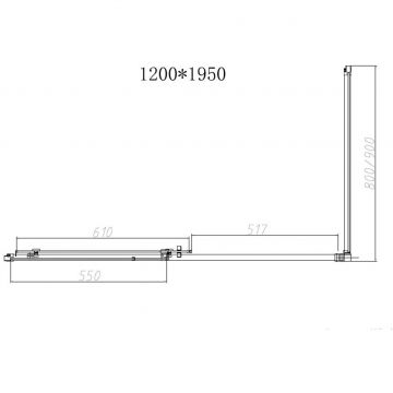 Душевой уголок Vincea Slim-N VSR-4SN8012CLB, 1200х800 мм (габариты площадки) черный, стекло прозрачное