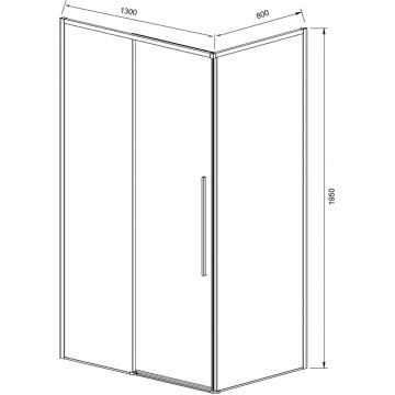 Душевой уголок Vincea Slim-N VSR-4SN8013CLB, 1300х800 мм (габариты площадки) черный, стекло прозрачное