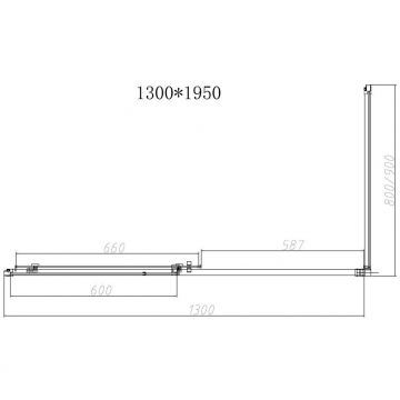 Душевой уголок Vincea Slim-N VSR-4SN8013CLB, 1300х800 мм (габариты площадки) черный, стекло прозрачное