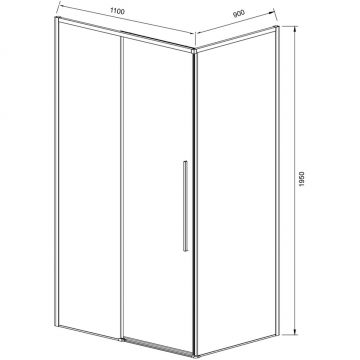 Душевой уголок Vincea Slim-N VSR-4SN9011CLB, 1100х900 мм (габариты площадки) черный, стекло прозрачное