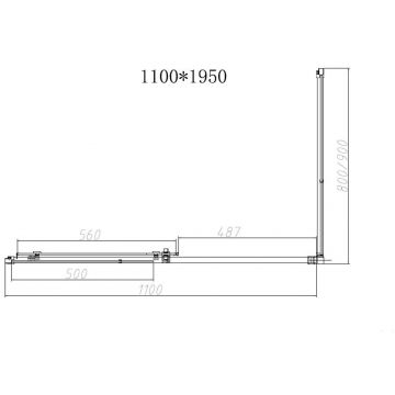 Душевой уголок Vincea Slim-N VSR-4SN9011CLB, 1100х900 мм (габариты площадки) черный, стекло прозрачное