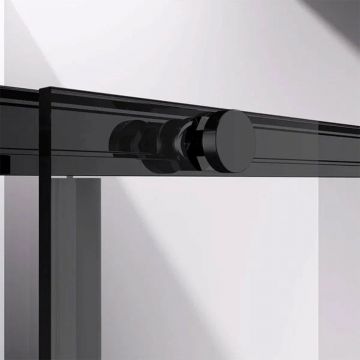 Душевой уголок Vincea Slim-N VSR-4SN9011CLB, 1100х900 мм (габариты площадки) черный, стекло прозрачное
