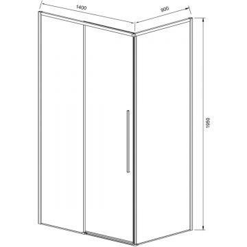 Душевой уголок Vincea (Винчея) Slim-N VSR-4SN9014CL, 1400х900 мм (габариты площадки) хром, стекло прозрачное