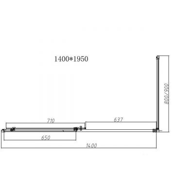 Душевой уголок Vincea (Винчея) Slim-N VSR-4SN9014CLB, 1400х900 мм (габариты площадки) черный, стекло прозрачное