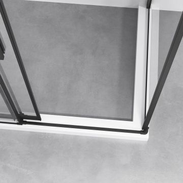 Душевой уголок Vincea (Винчея) Slim-N VSR-4SN9014CLB, 1400х900 мм (габариты площадки) черный, стекло прозрачное