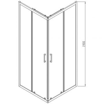 Душевой уголок Vincea (Винчея) Alpha VSS-3AL900CLB, 900х900 мм (габариты площадки) черный, стекло прозрачное