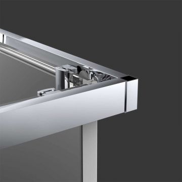 Душевой уголок Vincea (Винчея) Alpha VSS-3AL900CLB, 900х900 мм (габариты площадки) черный, стекло прозрачное