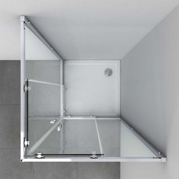 Душевой уголок Vincea (Винчея) Alpha VSS-3AL900CLB, 900х900 мм (габариты площадки) черный, стекло прозрачное