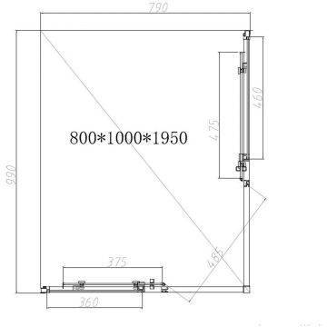 Душевой уголок Vincea (Винчея) Slim-N VSS-4SN8010CLB, 1000х800 мм (габариты площадки) черный, стекло прозрачное
