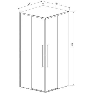 Душевой уголок Vincea Slim-N VSS-4SN900CLB, 900х900 мм (габариты площадки) черный, стекло прозрачное
