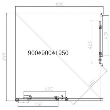 Душевой уголок Vincea Slim-N VSS-4SN900CLB, 900х900 мм (габариты площадки) черный, стекло прозрачное