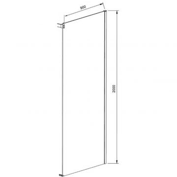 Боковая панель Vincea (Винчея) Slim Soft VSG-1SS900CGB, черный, стекло тонированное