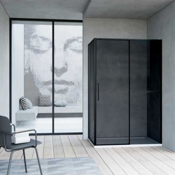 Боковая панель Vincea (Винчея) Slim Soft VSG-1SS900CGB, черный, стекло тонированное