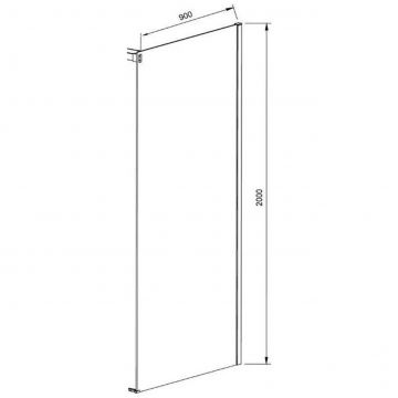 Боковая панель Vincea (Винчея) Slim Soft VSG-1SS900CLG, брашированное золото, стекло прозрачное