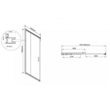 Дверь для душевого уголка Vincea (Винчея) Garda VHC-1G800CGB, черный, стекло тонированное