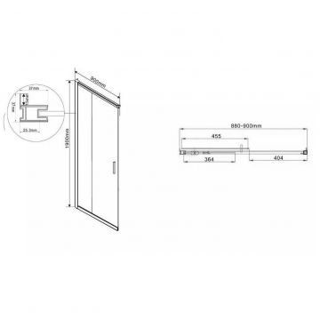 Дверь для душевого уголка Vincea Garda VHC-1G900CGB, черный, стекло тонированное